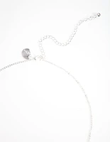 Cubic Zirconia Silver Open Circle Necklace