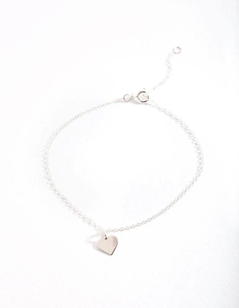 Sterling Silver Heart Charm Bracelet