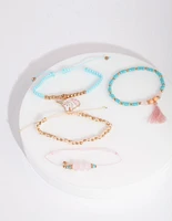 Kids Mixed Pastel Bead Bracelet 4-Pack