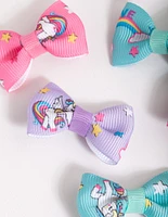Kids Colourful Unicorn Bow Clip 6-Pack
