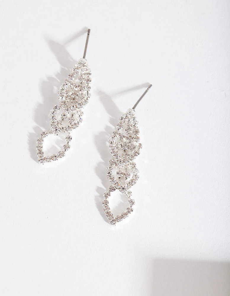 Mini Silver Gradual Loop Cup Chain Earrings