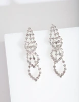 Mini Silver Gradual Loop Cup Chain Earrings