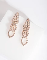 Mini Rose Gold Gradual Loop Cup Chain Earrings