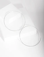 Sterling Silver 60mm Diacut Hoop Earrings