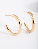Gold Plated Sterling Silver Chubby Hoop Earrings