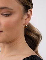 Gold Plated Sterling Silver Chubby Hoop Earrings