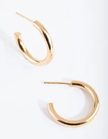 Gold Plated Sterling Silver Chubby Hoop Earrings