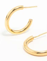 Gold Plated Sterling Silver Chubby Hoop Earrings