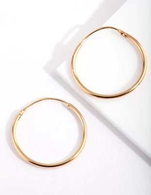 Gold Plated Sterling Silver 20mm Hoop Earrings