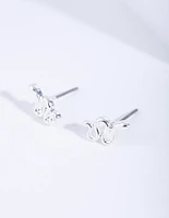 Silver Snake Stud Earrings