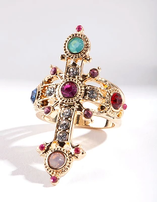 Gold Dolce Vita Cross Ring