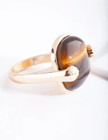 Gold Stone Claw Ring