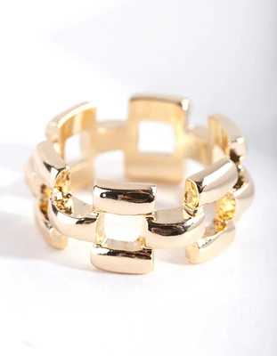 Gold Woven Chain Ring