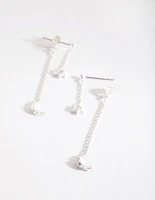 Sterling Silver Diamante Drop Earrings