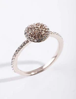 Rose Gold Round Diamante Ring