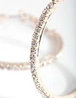 Mixed Size Rose Gold Diamante Hoop Pack