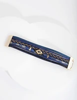 Navy Metallic Strand Cuff Bracelet