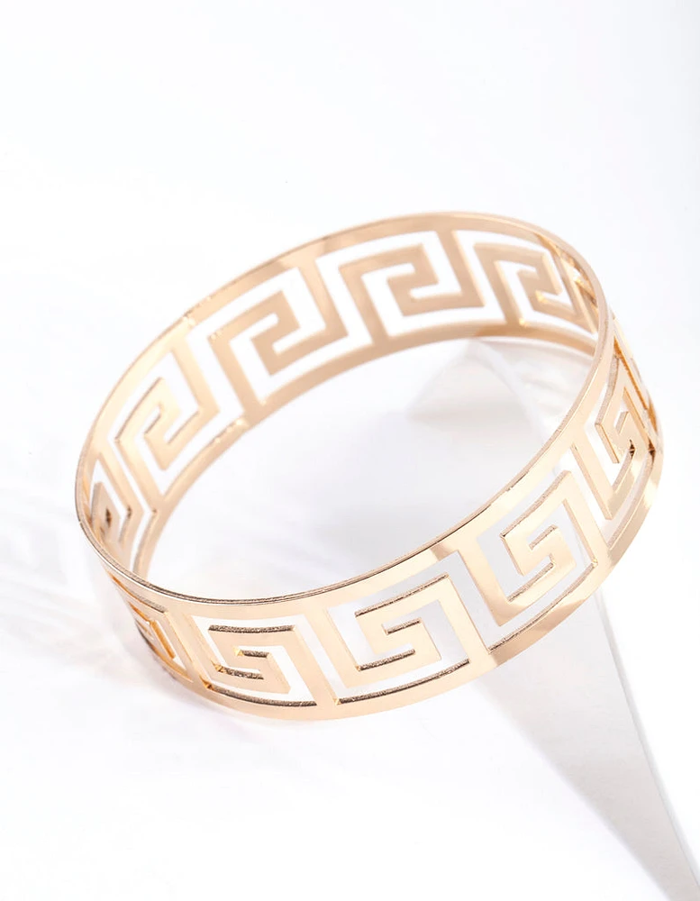 Gold Maze Cutout Bangle