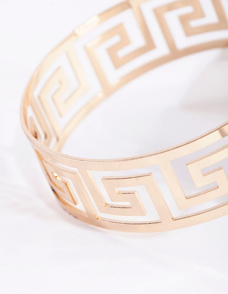 Gold Maze Cutout Bangle