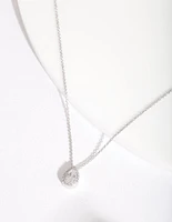 Sterling Silver Cubic Zirconia Pear Halo Necklace