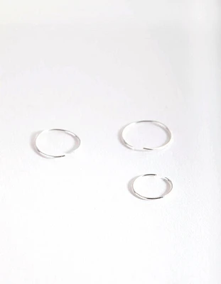 Silver Fine Graduating Nose Ring Pack