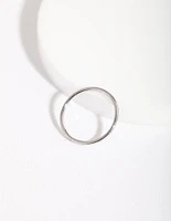 Rhodium Fine 10mm Clicker Earring