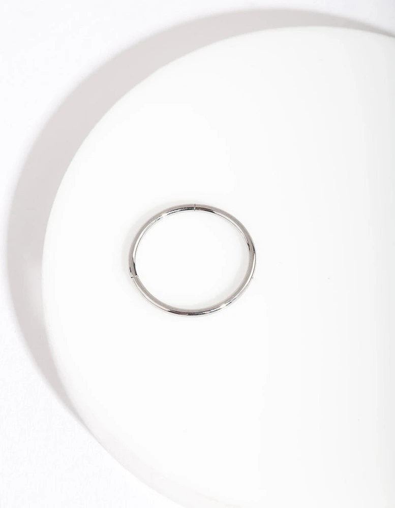 Rhodium Fine 10mm Clicker Earring