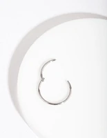 Rhodium Fine 10mm Clicker Earring