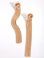 Gold Knot Snakechain Earrings