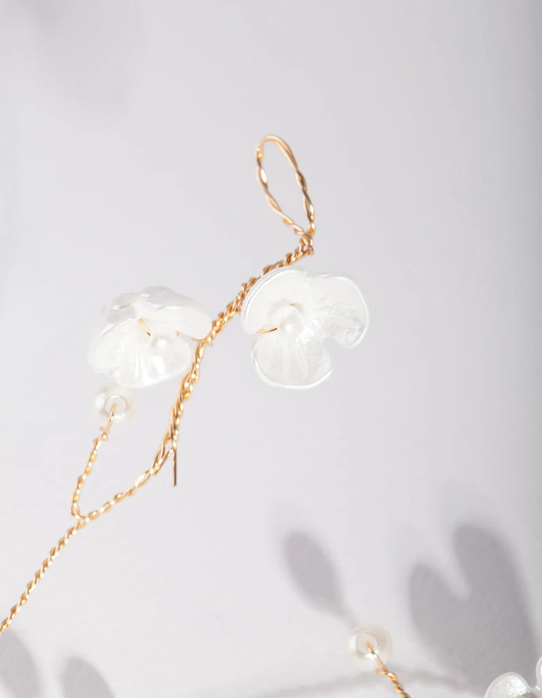 Gold Flower Drape Hair Vine