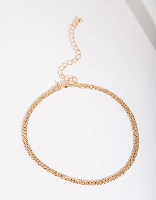 Gold 3mm Herringbone Chain Anklet