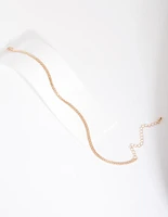 Gold 3mm Herringbone Chain Anklet