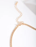 Gold 3mm Herringbone Chain Anklet
