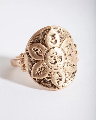 Gold Yogi Disc Ring