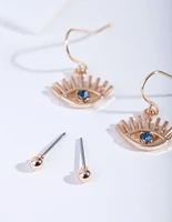 Gold Evil Eye Earring Pack