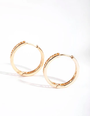 Gold Roman Numeral Hoop Earrings