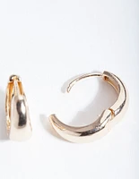 Gold Chunky Mini Huggie Earrings