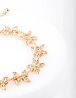 Gold Diamante Flower Bracelet