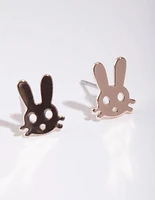 Rose Gold Bunny Stud Earrings