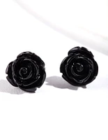 Black Rose Stud Earrings