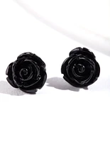 Black Rose Stud Earrings