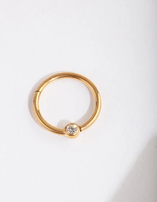 Gold Diamante Belly Clicker Ring