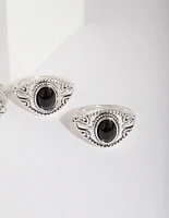 Antique Silver Bohemian Snake Ring Pack