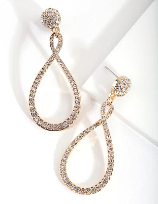 Gold Twist Drop Earrings