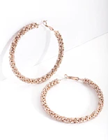 Gold Stone Cluster Hoop Earrings