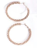 Gold Stone Cluster Hoop Earrings