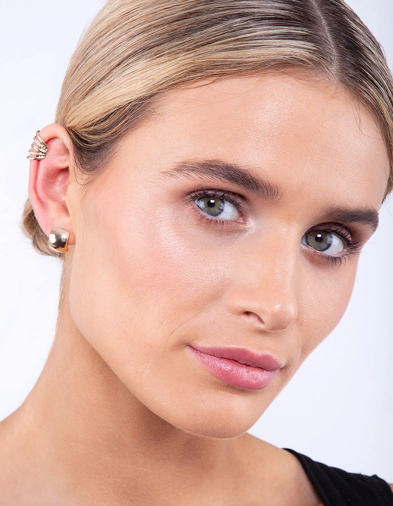 Gold Textured Ear Cuff & Earring Pack