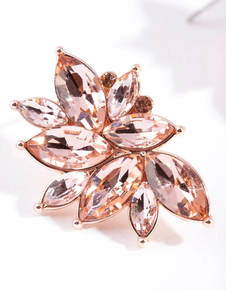 Rose Gold Mini Gem Cluster Earrings