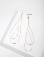 Rose Gold Double Teardrop Earrings