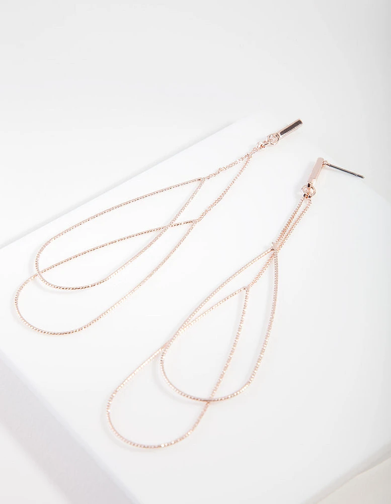 Rose Gold Double Teardrop Earrings